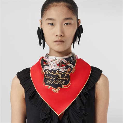 burberry red silk scarf|Burberry silk scarf price.